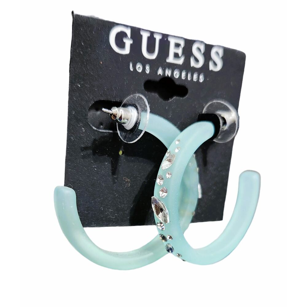 Earrings GUESS Silver-Tone Medium‎ Crystal-Frosted Earrings